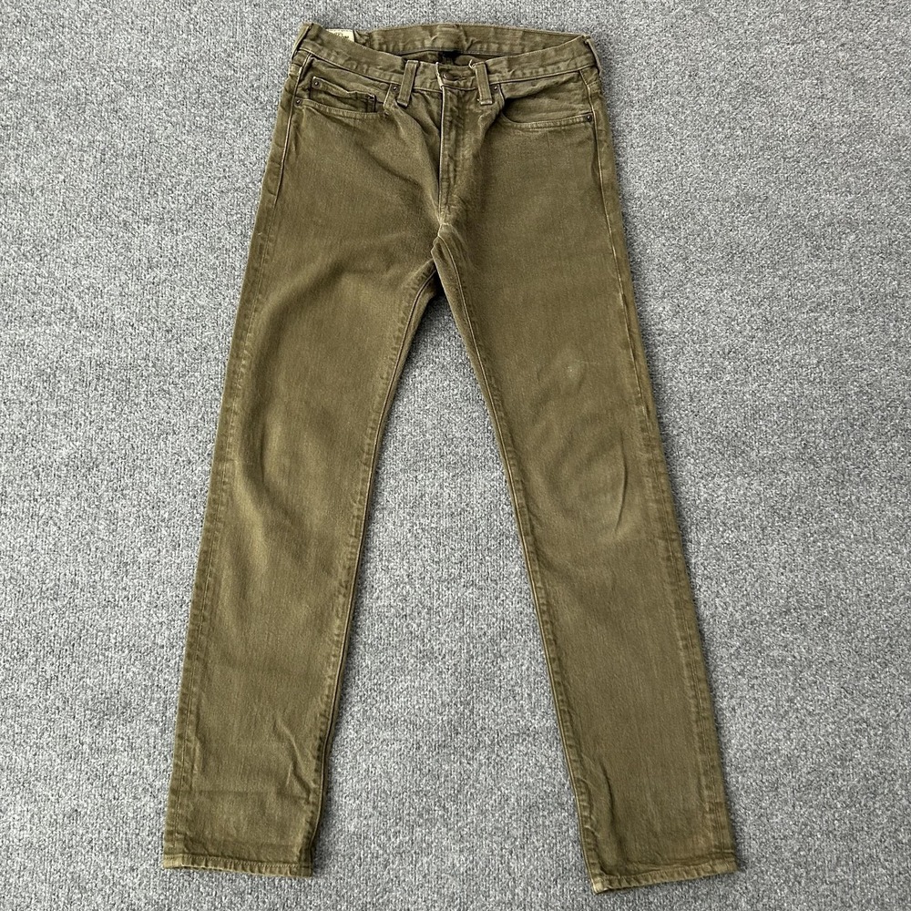 JCrew 484‎ Jeans Mens 28x32 Green Extra Slim Skinny Low Rise Denim USA Vinatge